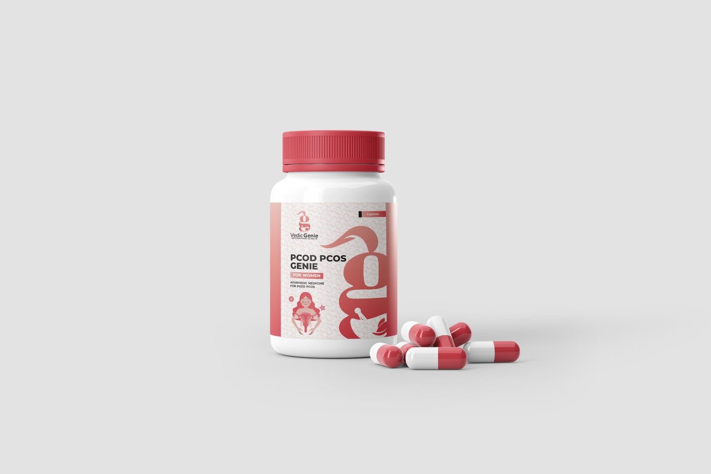 PCOD PCOS Genie for Women – capsules with Vedic Genie branding
