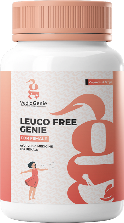 Leuco Free Genie for Female supplement bottle – capsules and drops